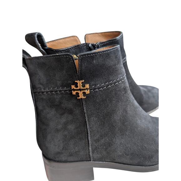 Tory Burch Everly Black Suede Ankle Boots 6 - Picture 4 of 11